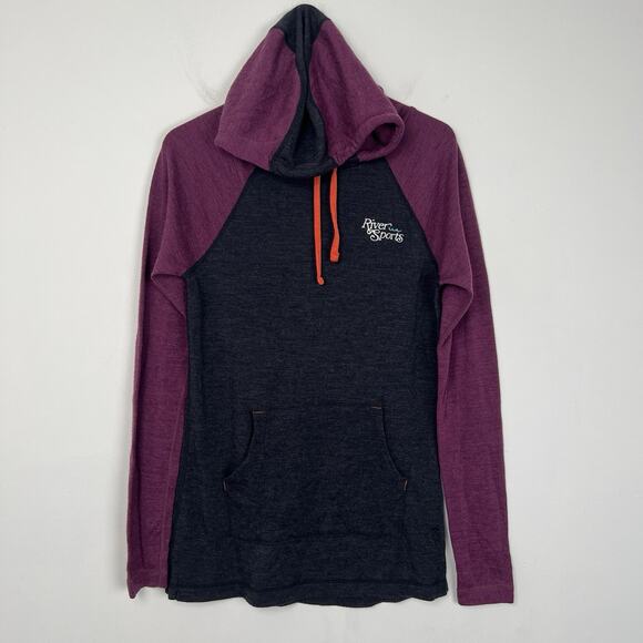 HOLES - Smartwool Hoodie Merino 250 Womens S Gray Wool Drape Neck Long Sleeve - Picture 1 of 12